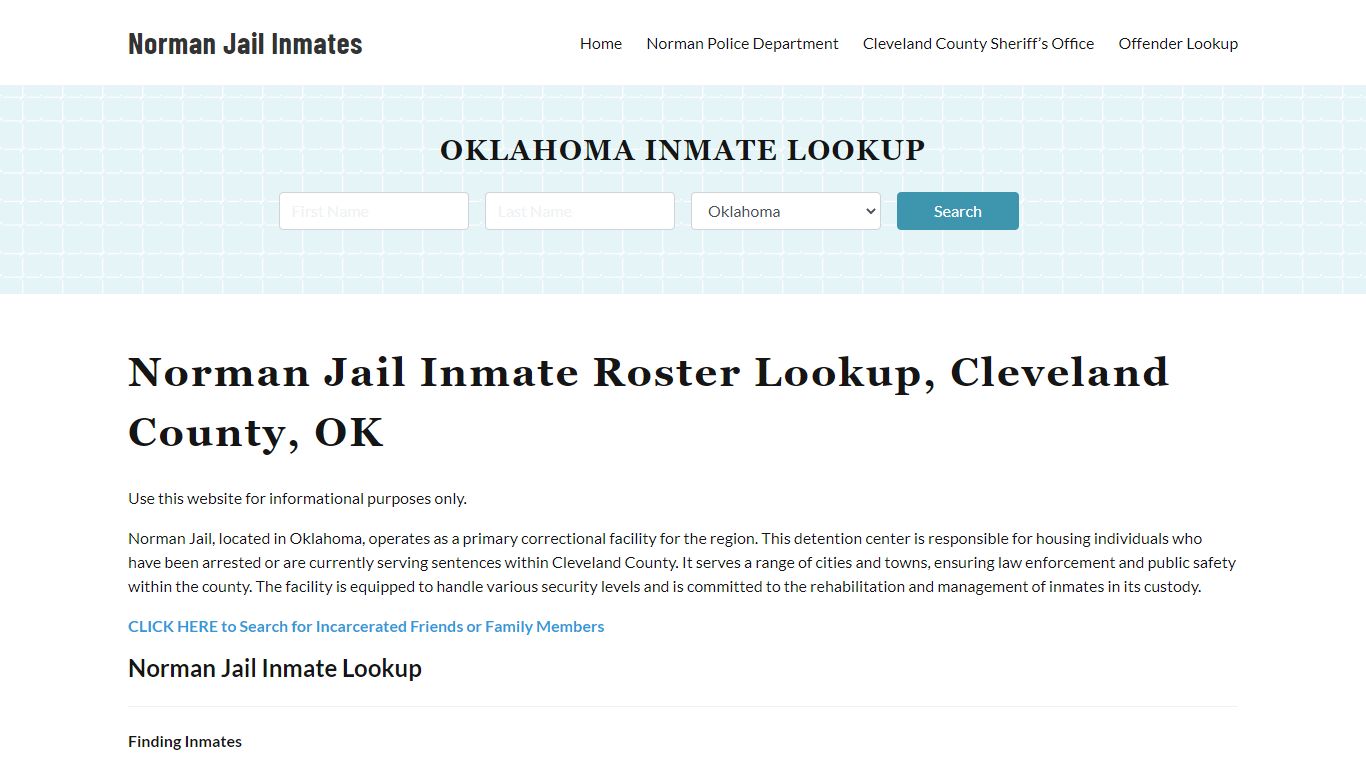 Norman Jail Inmate Roster, Cleveland County, OK, Offender Search