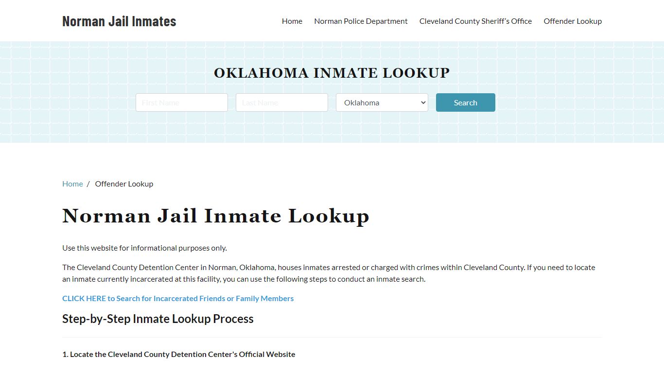 Norman, OK Detainee Lookup